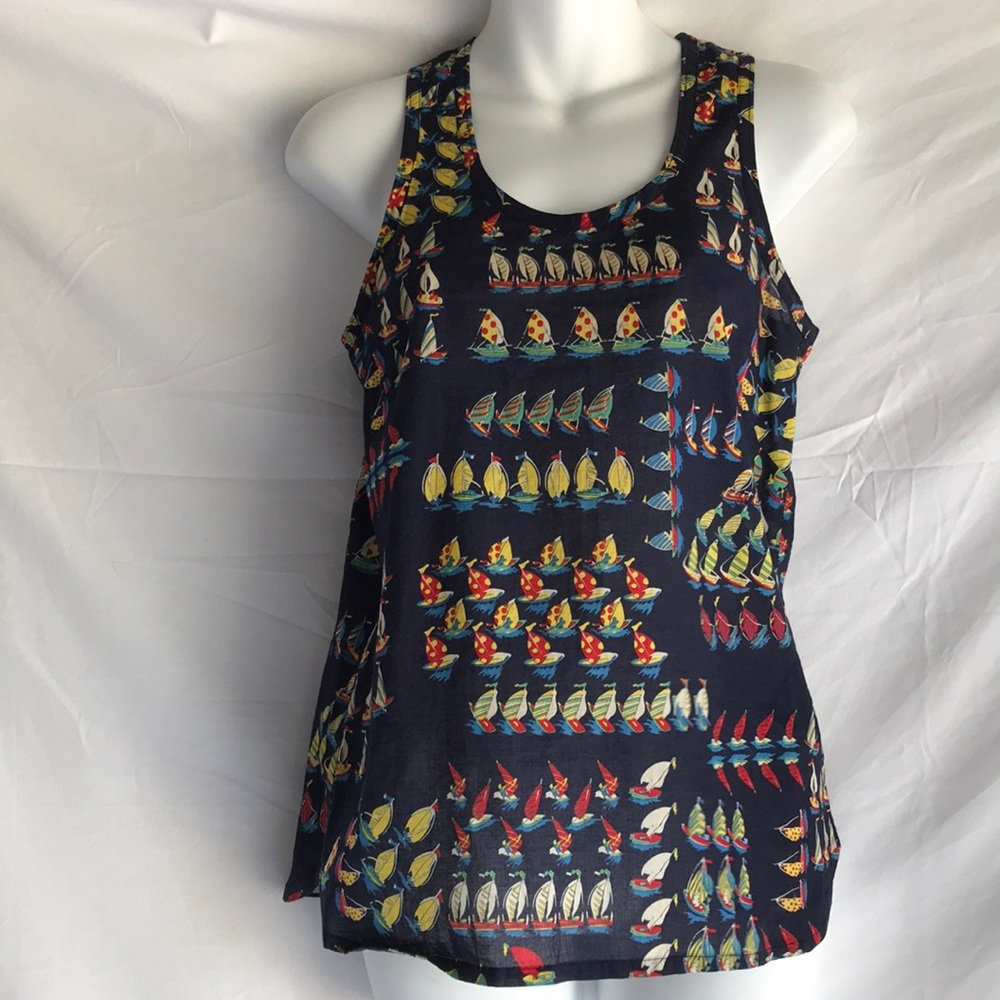 J crew  cotton nautical boat design top sz 00